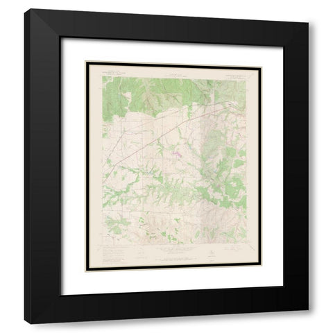 Tampico Siding Texas Quad - USGS 1967 Black Modern Wood Framed Art Print with Double Matting by USGS