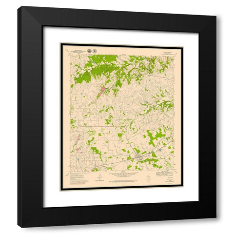 Tolar Texas Quad - USGS 1979 Black Modern Wood Framed Art Print with Double Matting by USGS