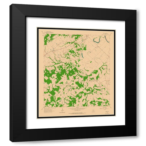 Tunis Texas Quad - USGS 1962 Black Modern Wood Framed Art Print with Double Matting by USGS