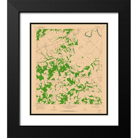 Tunis Texas Quad - USGS 1962 Black Modern Wood Framed Art Print with Double Matting by USGS