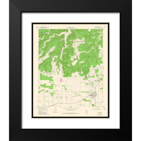 Turkey Texas Quad - USGS 1967 Black Modern Wood Framed Art Print with Double Matting by USGS