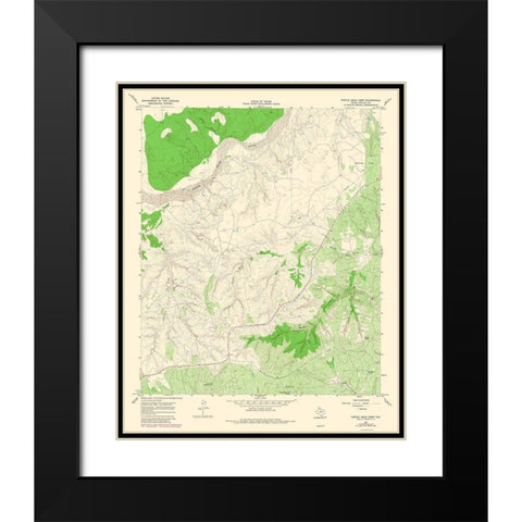 Turtle Hole Creek Texas Quad - USGS 1967 Black Modern Wood Framed Art Print with Double Matting by USGS