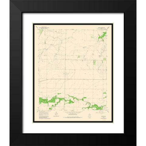 Tuxedo Texas Quad - USGS 1965 Black Modern Wood Framed Art Print with Double Matting by USGS