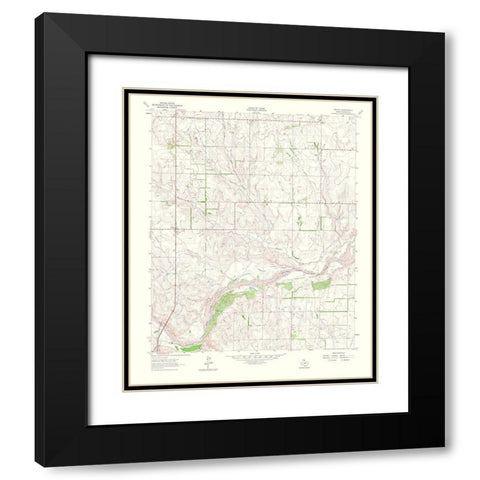Twitty Texas Quad - USGS 1965 Black Modern Wood Framed Art Print with Double Matting by USGS