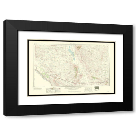 Van Horn Texas Quad - USGS 1954 Black Modern Wood Framed Art Print with Double Matting by USGS