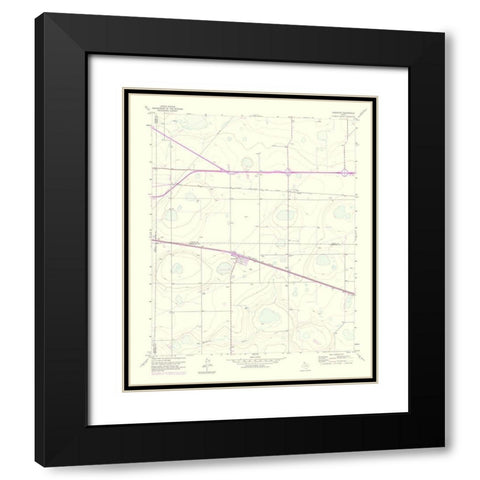 Washburn Texas Quad - USGS 1975 Black Modern Wood Framed Art Print with Double Matting by USGS