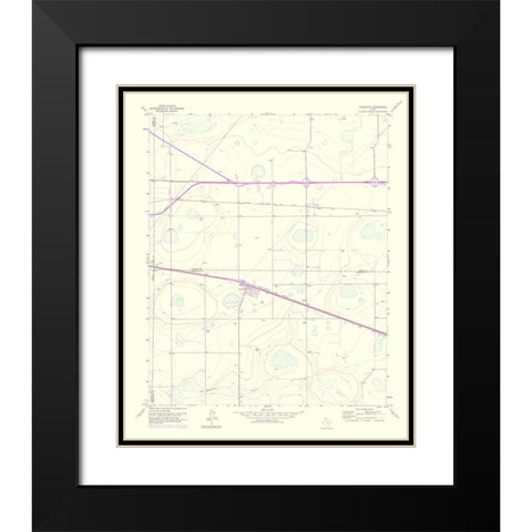 Washburn Texas Quad - USGS 1975 Black Modern Wood Framed Art Print with Double Matting by USGS