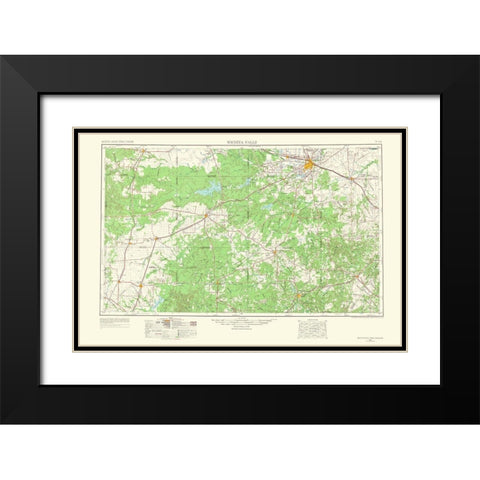 Wichita Falls Texas Oklahoma Quad - USGS 1966 Black Modern Wood Framed Art Print with Double Matting by USGS