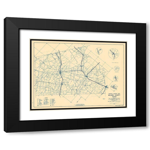 Wilson Texas - Highway Dept 1936 Black Modern Wood Framed Art Print with Double Matting by Highway Dept