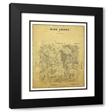 Wise County Texas -1878 Black Modern Wood Framed Art Print with Double Matting by Unknown