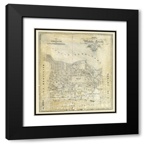 Wichita County Texas - Bean 1874  Black Modern Wood Framed Art Print with Double Matting by Bean