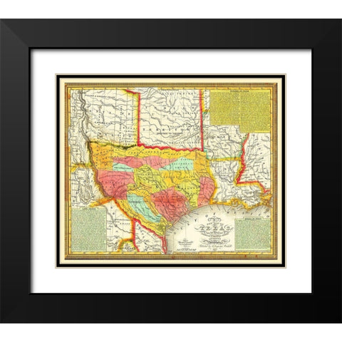 Texas - Young 1836 Black Modern Wood Framed Art Print with Double Matting by Young