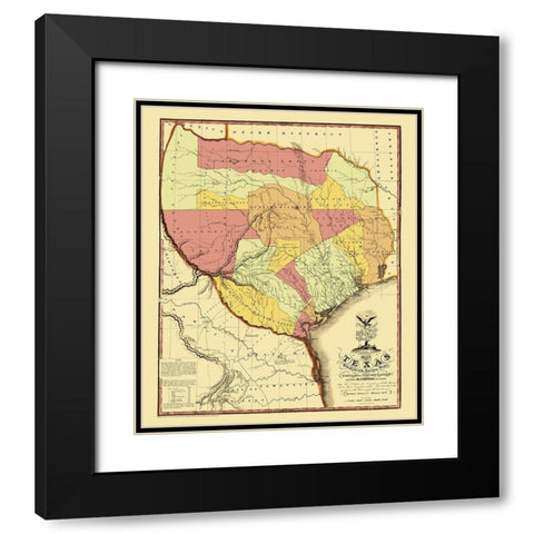 Texas - Tanner 1837 Black Modern Wood Framed Art Print with Double Matting by Tanner