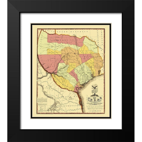 Texas - Tanner 1837 Black Modern Wood Framed Art Print with Double Matting by Tanner