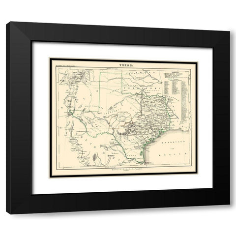 Texas - Lange 1854 Black Modern Wood Framed Art Print with Double Matting by Lange