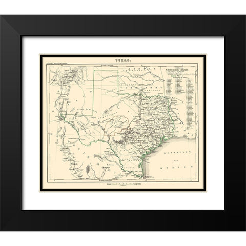 Texas - Lange 1854 Black Modern Wood Framed Art Print with Double Matting by Lange