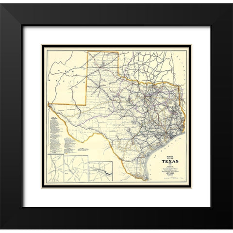 Texas Railroads - Dodge 1926 Black Modern Wood Framed Art Print with Double Matting by Dodge