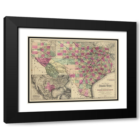 Texas - Colton 1881 Black Modern Wood Framed Art Print with Double Matting by Colton