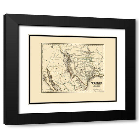 Texas Republic - Meyer 1846 Black Modern Wood Framed Art Print with Double Matting by Meyer