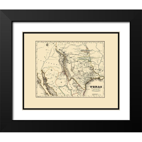 Texas Republic - Meyer 1846 Black Modern Wood Framed Art Print with Double Matting by Meyer