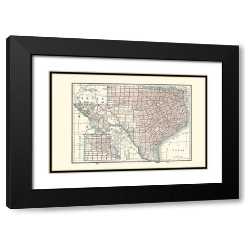 Texas - Rathbun 1893 Black Modern Wood Framed Art Print with Double Matting by Rathbun