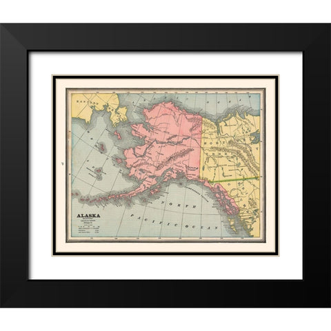 Alaska - Cram 1888 Black Modern Wood Framed Art Print with Double Matting by Cram