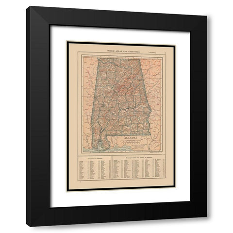Alabama - Reynold 1921 Black Modern Wood Framed Art Print with Double Matting by Reynold
