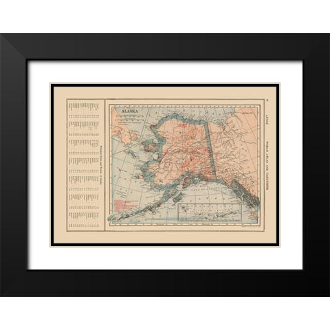 Alaska - Reynold 1921 Black Modern Wood Framed Art Print with Double Matting by Reynold