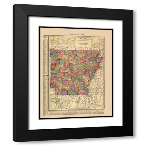 Arkansas - Hammond 1910 Black Modern Wood Framed Art Print with Double Matting by Hammond
