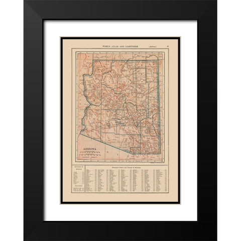 Arizona - Reynold 1921 Black Modern Wood Framed Art Print with Double Matting by Reynold