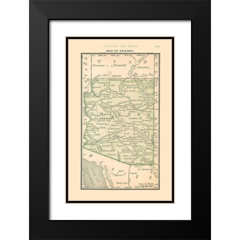 Arizona - Alden 1886 Black Modern Wood Framed Art Print with Double Matting by Alden