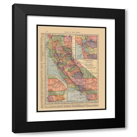 California - Hammond 1910 Black Modern Wood Framed Art Print with Double Matting by Hammond