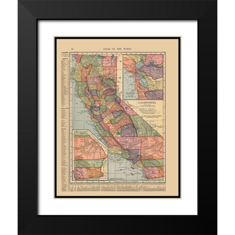 California - Hammond 1910 Black Modern Wood Framed Art Print with Double Matting by Hammond