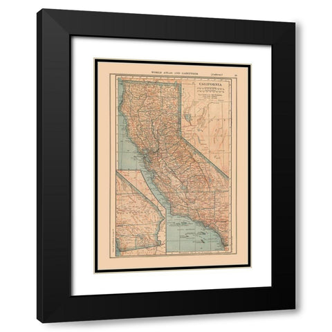 California - Reynold 1921 Black Modern Wood Framed Art Print with Double Matting by Reynold