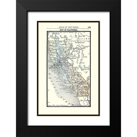 California - Alden 1886 Black Modern Wood Framed Art Print with Double Matting by Alden