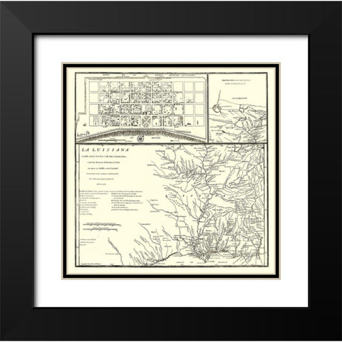 Mississippi River Valley to Canada - Machuca 1762 Black Modern Wood Framed Art Print with Double Matting by Machuca
