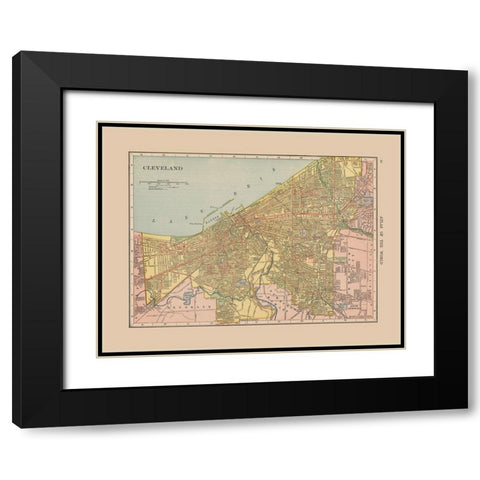 Cleveland  Ohio - Hammond 1910 Black Modern Wood Framed Art Print with Double Matting by Hammond