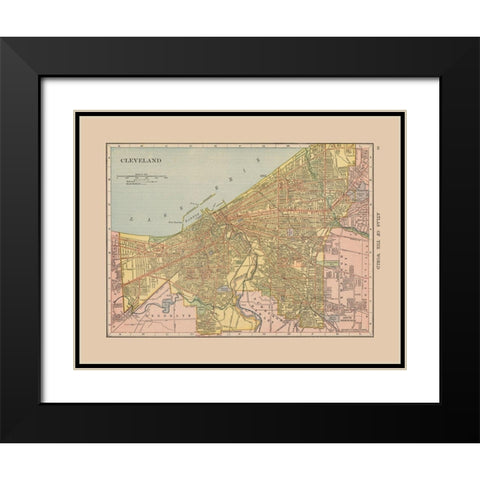 Cleveland  Ohio - Hammond 1910 Black Modern Wood Framed Art Print with Double Matting by Hammond