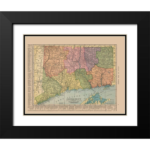 Connecticut - Hammond 1910 Black Modern Wood Framed Art Print with Double Matting by Hammond
