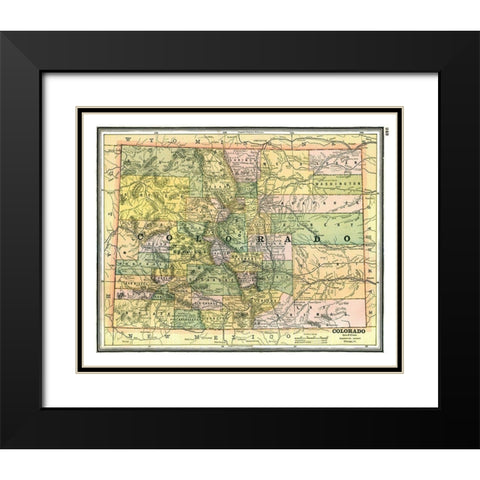 Colorado - Johnson 1888 Black Modern Wood Framed Art Print with Double Matting by Johnson