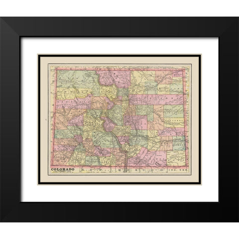 Colorado - Cram 1892 Black Modern Wood Framed Art Print with Double Matting by Cram