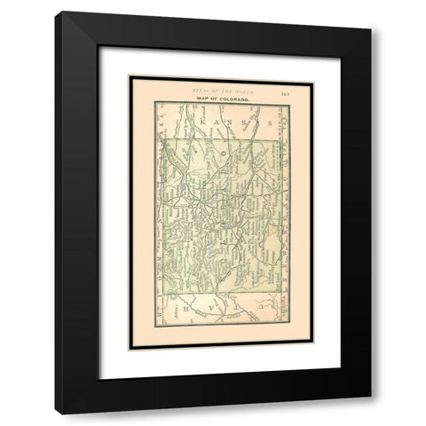 Colorado - Alden 1886 Black Modern Wood Framed Art Print with Double Matting by Unknown