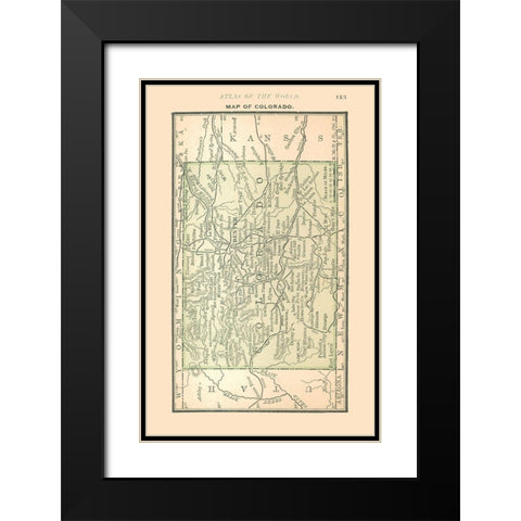 Colorado - Alden 1886 Black Modern Wood Framed Art Print with Double Matting by Unknown