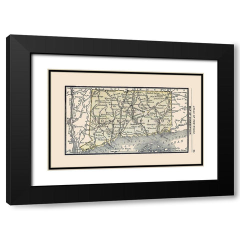 Connecticut - Alden 1886 Black Modern Wood Framed Art Print with Double Matting by Alden
