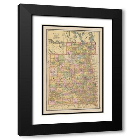 Dakota - Johnson 1888 Black Modern Wood Framed Art Print with Double Matting by Johnson