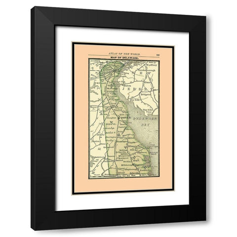 Delaware - Alden 1886 Black Modern Wood Framed Art Print with Double Matting by Alden