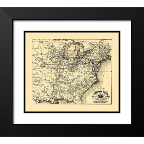 Pennsylvania Central Railroad - Mendel 1854 Black Modern Wood Framed Art Print with Double Matting by Mendel