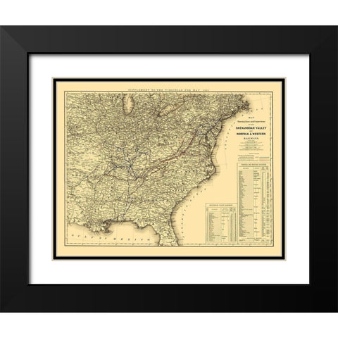 Shenandoah Valley, Norfolk and Western 1881 Black Modern Wood Framed Art Print with Double Matting by Colton