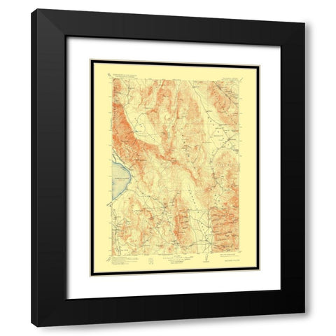 Ballarat Nevada California Quad - USGS 1913 Black Modern Wood Framed Art Print with Double Matting by USGS