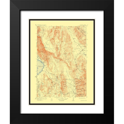 Ballarat Nevada California Quad - USGS 1913 Black Modern Wood Framed Art Print with Double Matting by USGS